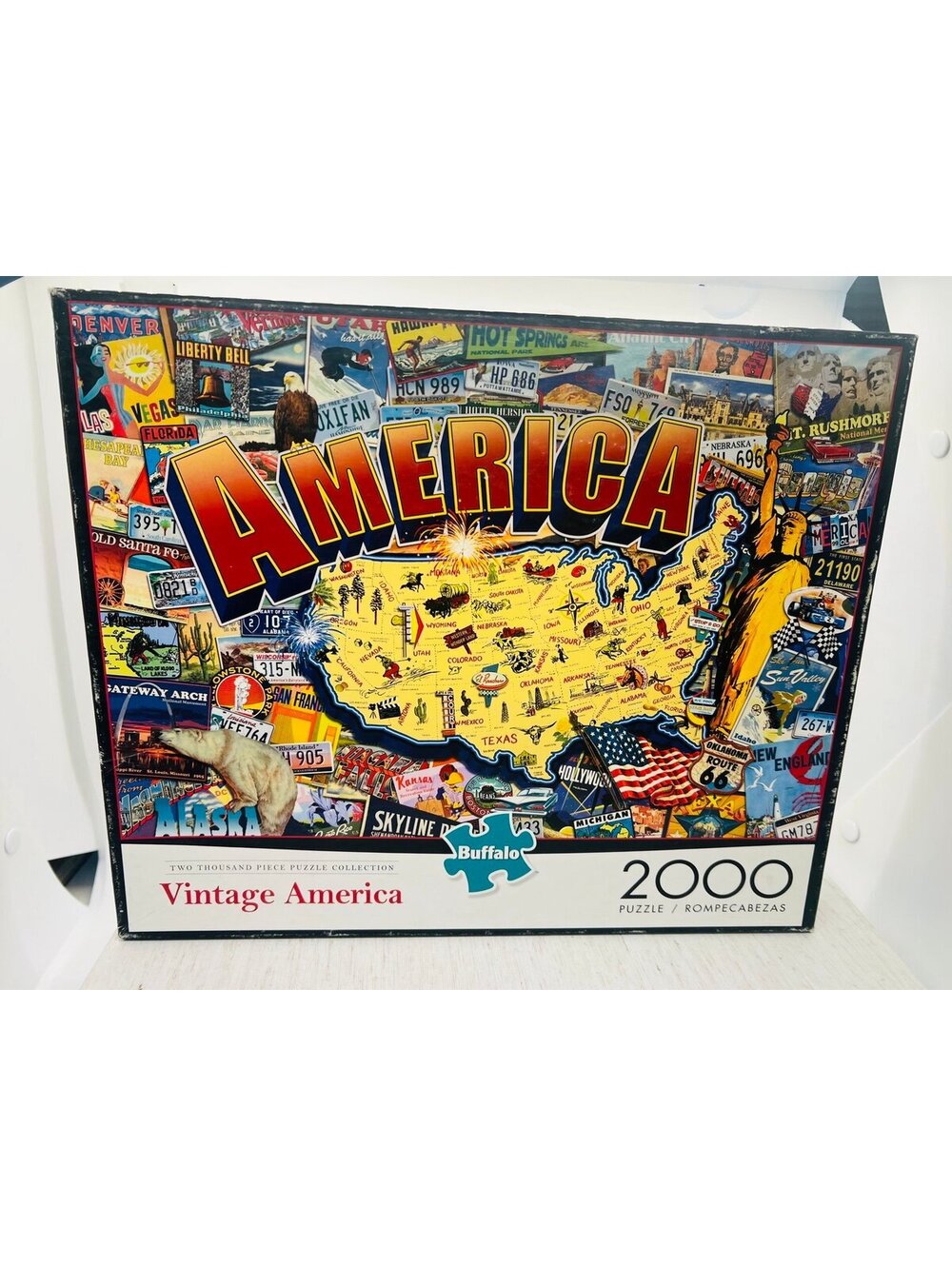 America USA Map Vintage 2000 piece jigsaw puzzle poster Buffalo